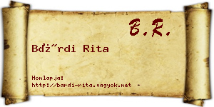 Bárdi Rita névjegykártya